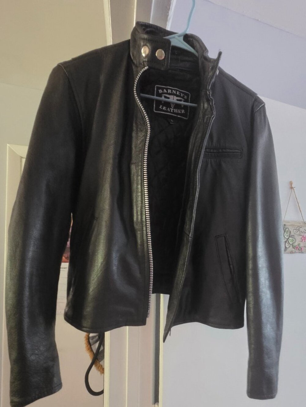 Barneys New York Genuine Leather Cafe Racer Jacket